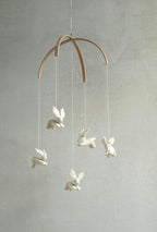 Baby Crib Mobile - Knitted Bunnies