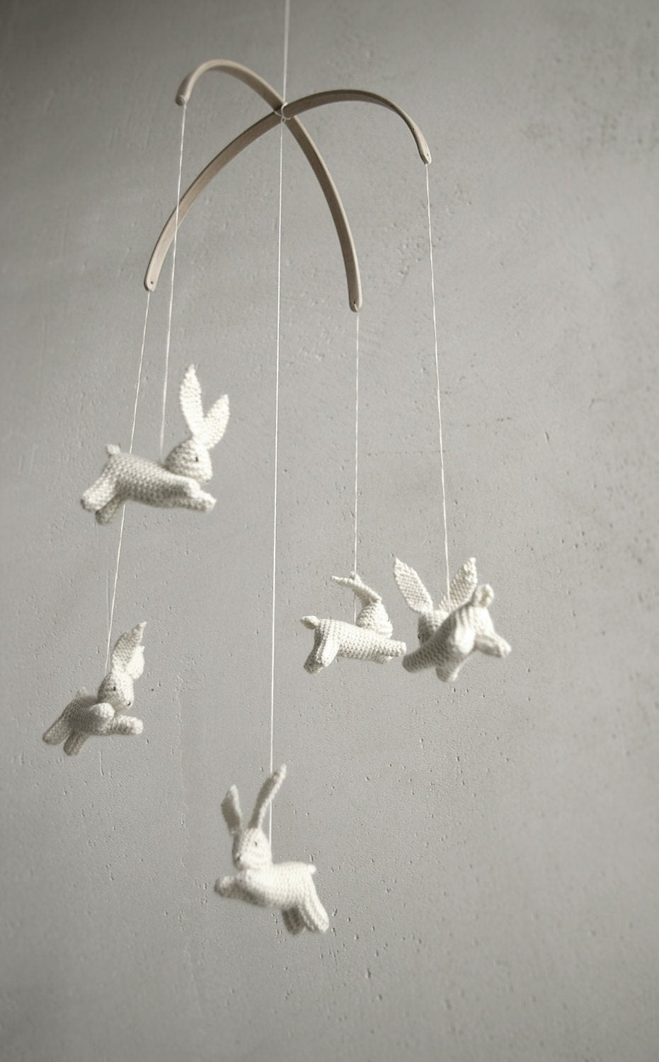 Baby Crib Mobile - Knitted Bunnies