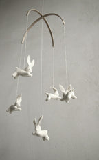 Baby Crib Mobile - Knitted Bunnies