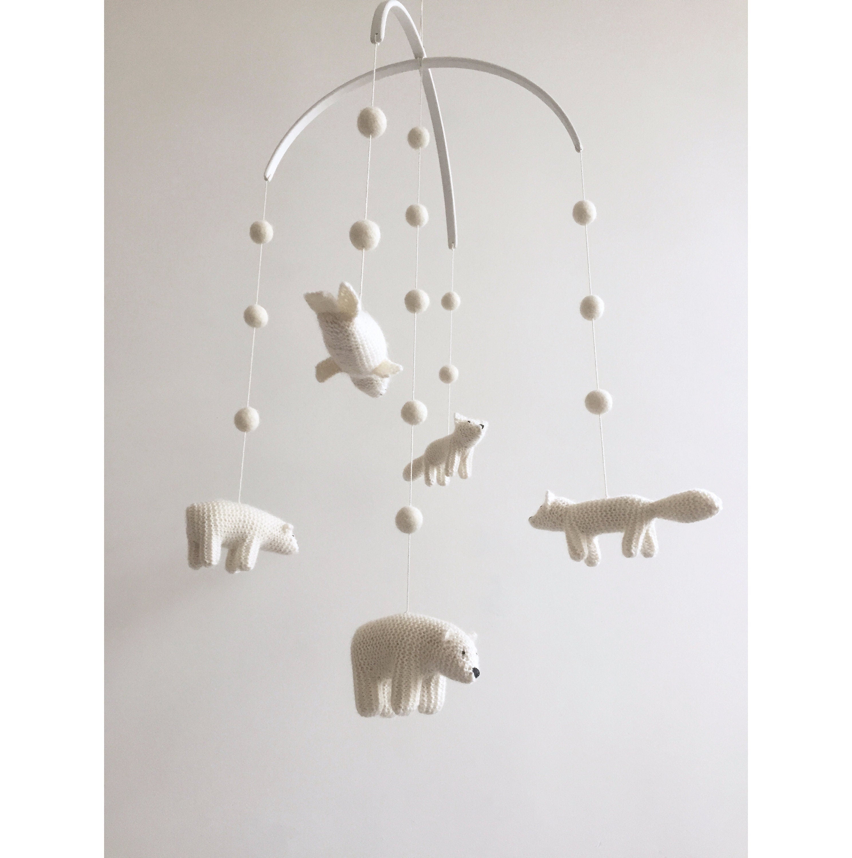 Hand-knitted Arctic Animals Baby Mobile