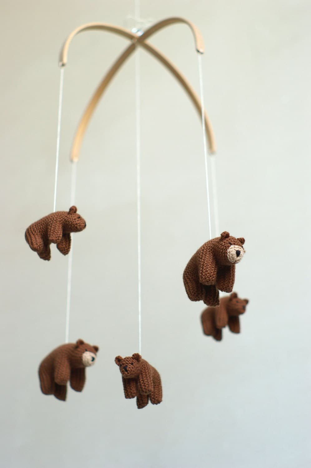 Baby Crib Mobile - Knitted Bears