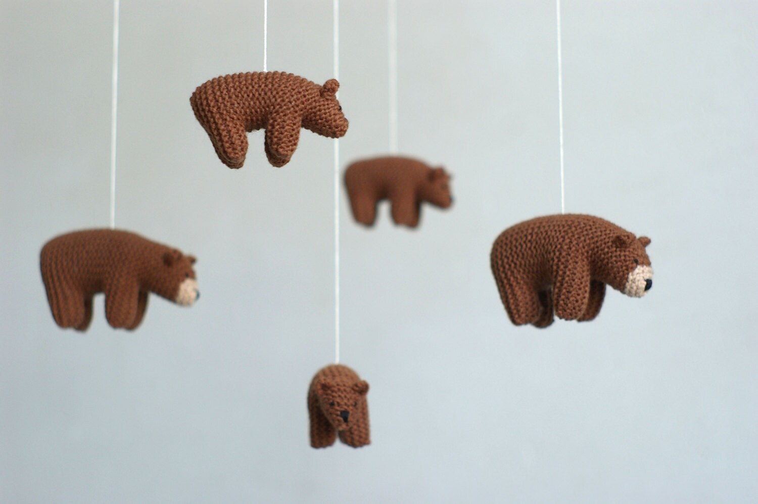 Baby Crib Mobile - Knitted Bears