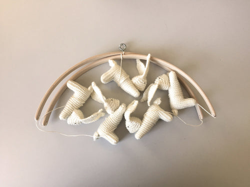 Baby Crib Mobile - Knitted Bunnies