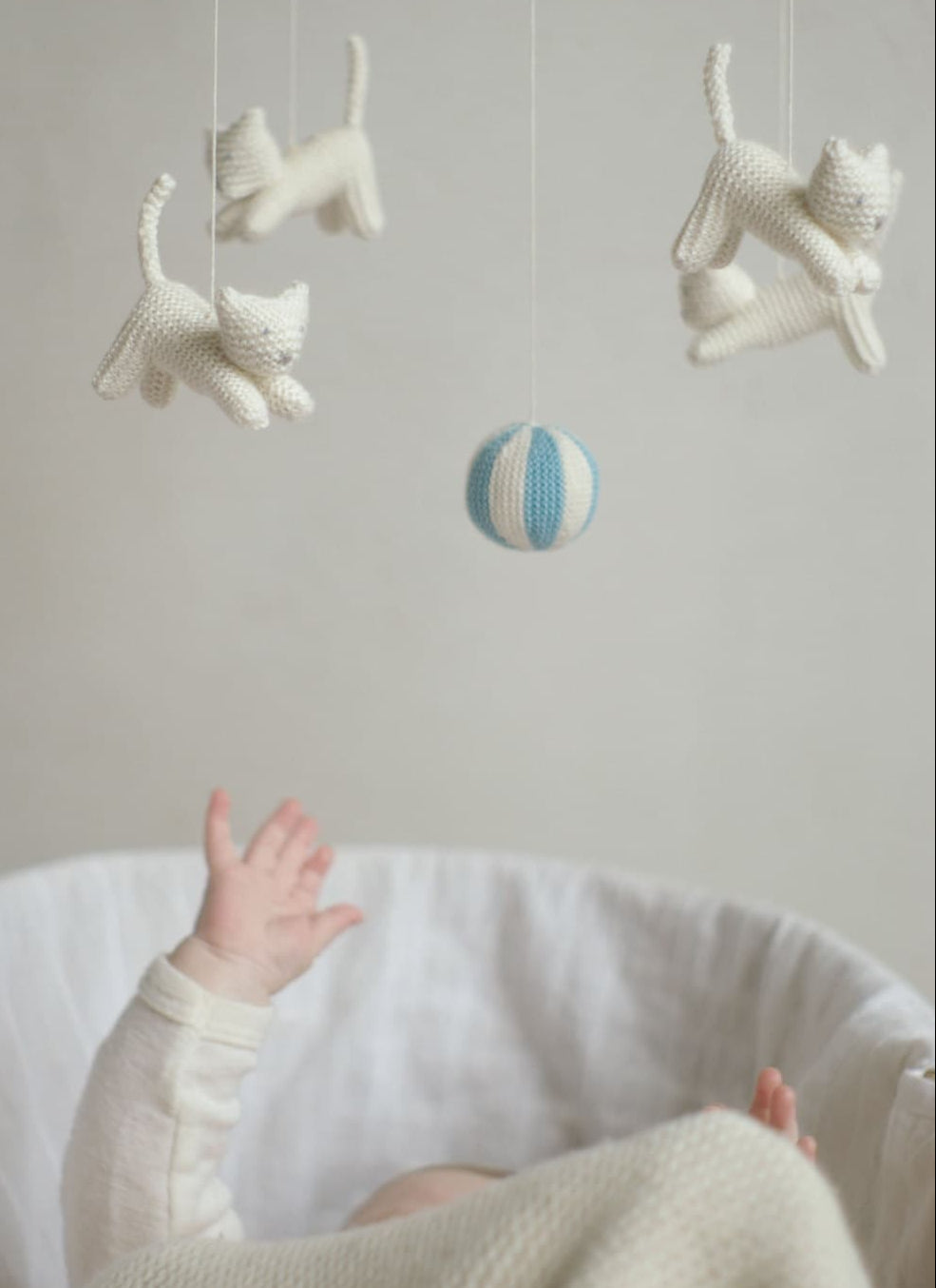 Baby Crib Mobile - Knitted Kittens