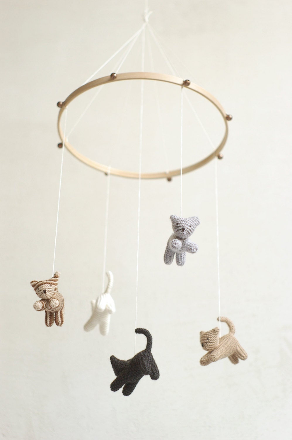 Knitted Kitten Baby Mobile