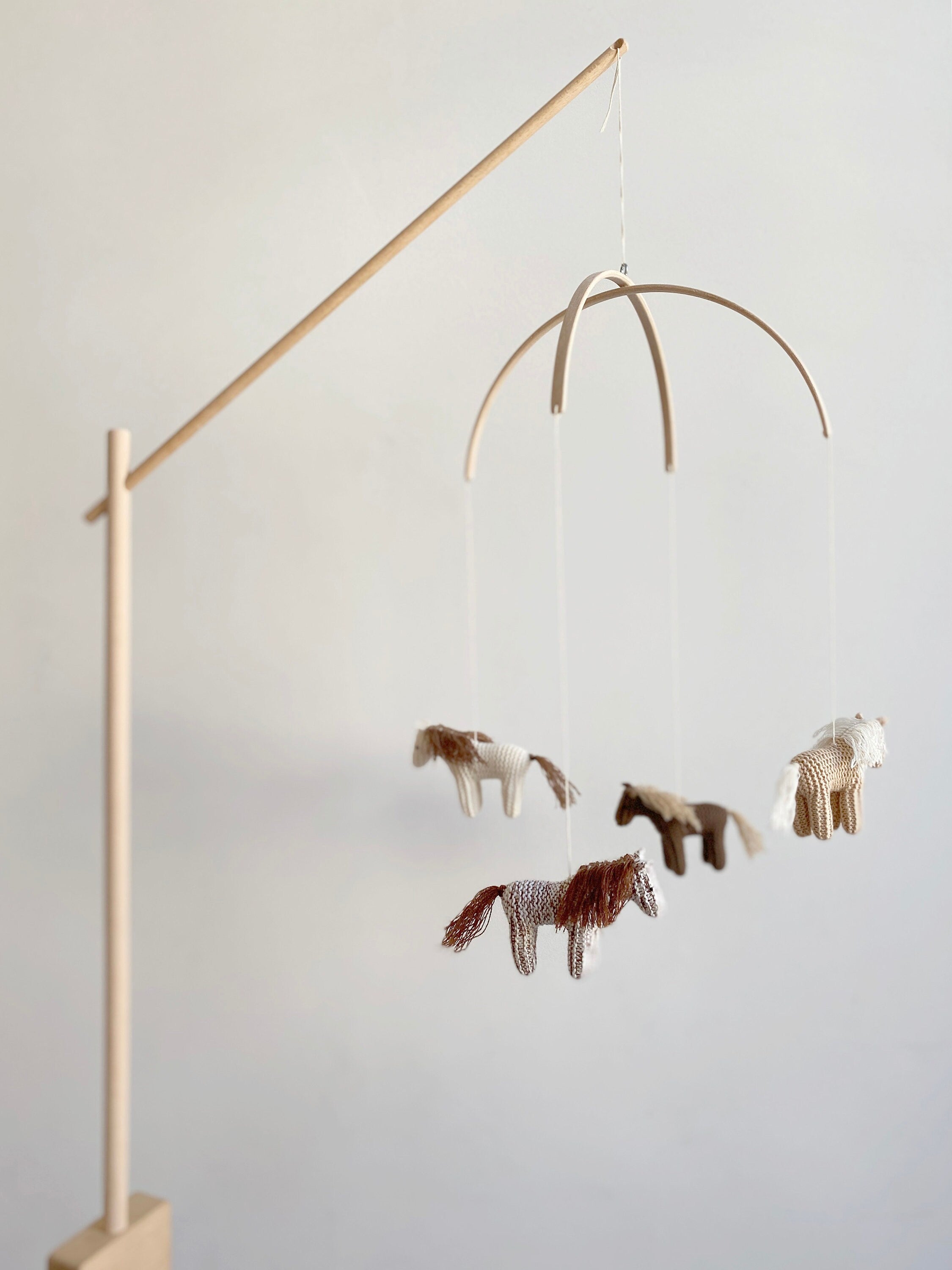 Hand-Knitted Horse Mobile for Nursery