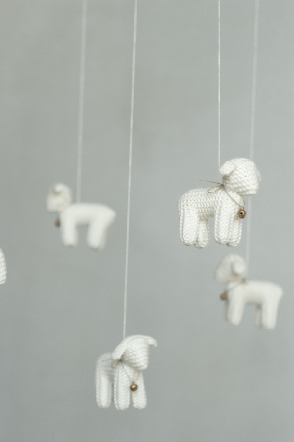 Baby Crib Mobile - Knitted Lambs