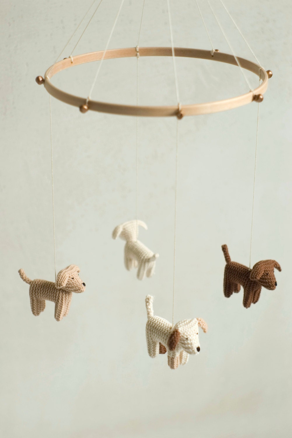 Knitted Puppy Baby Mobile