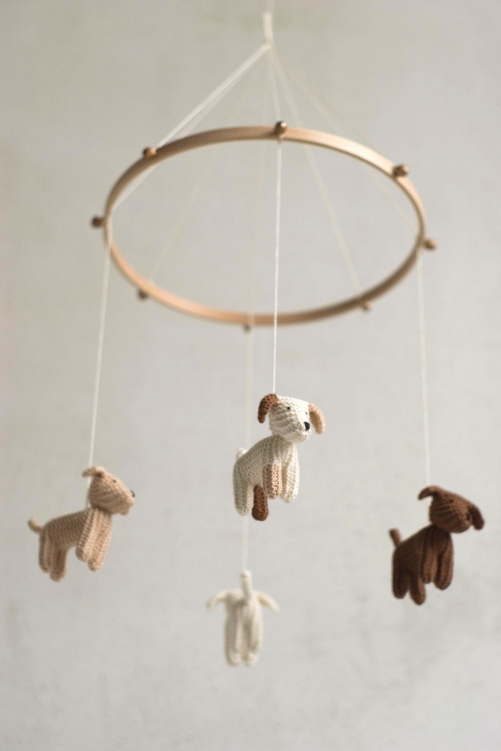 Knitted Puppy Baby Mobile