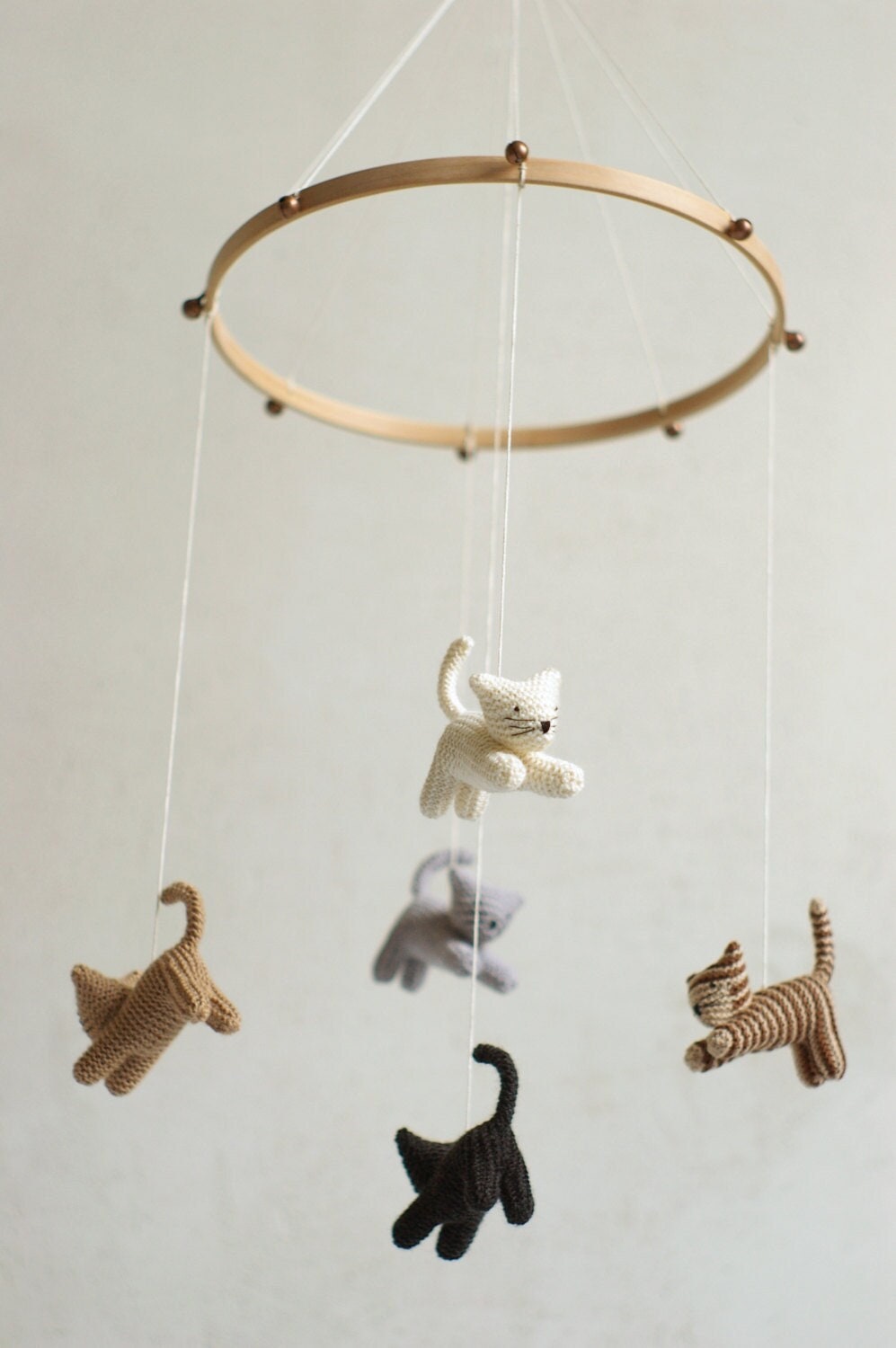 Knitted Kitten Baby Mobile