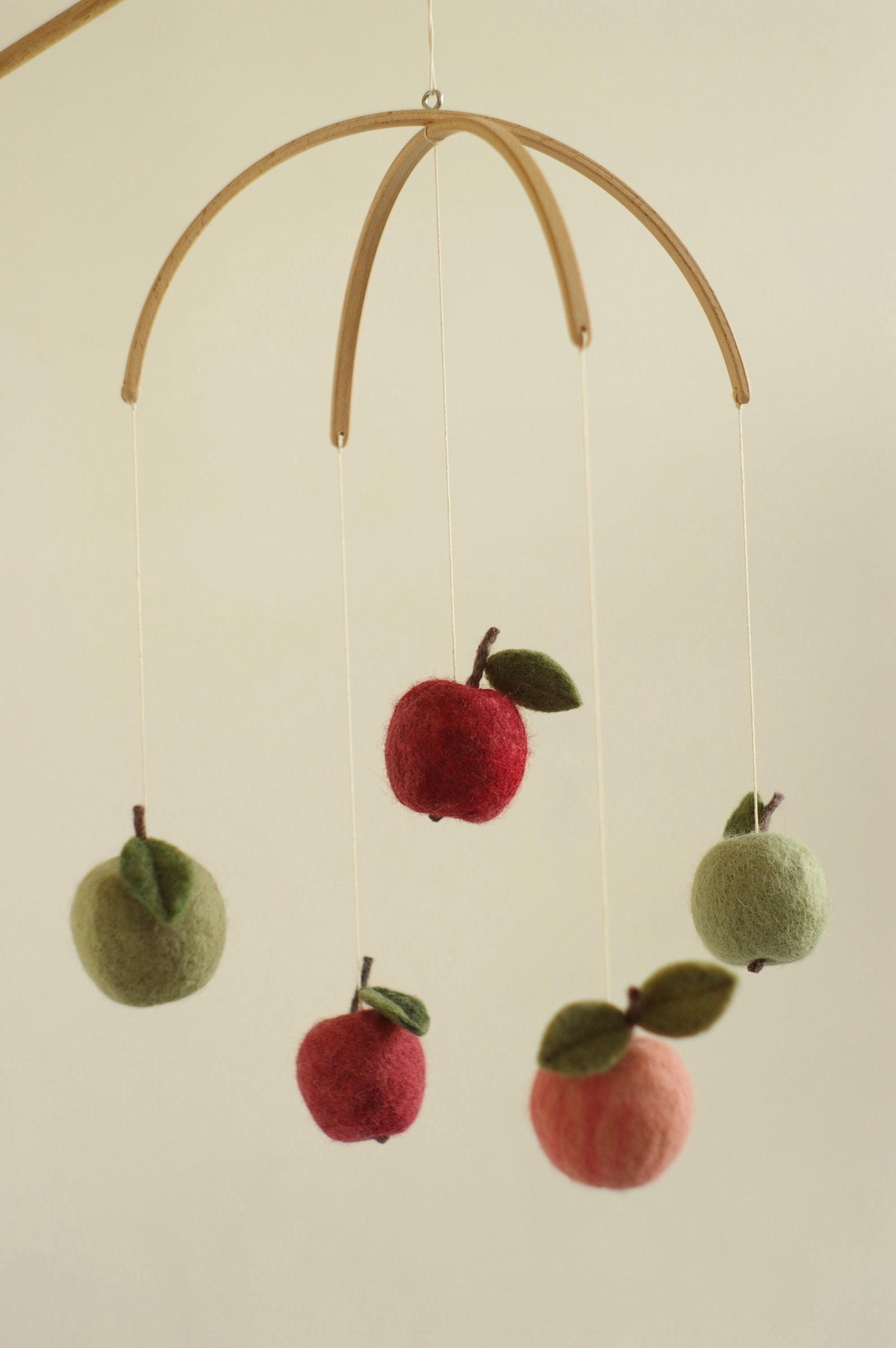 Felt Apple Baby Mobile – Handmade Nursery Mobile