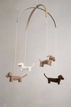 Baby Crib Mobile - Knitted Dachshunds