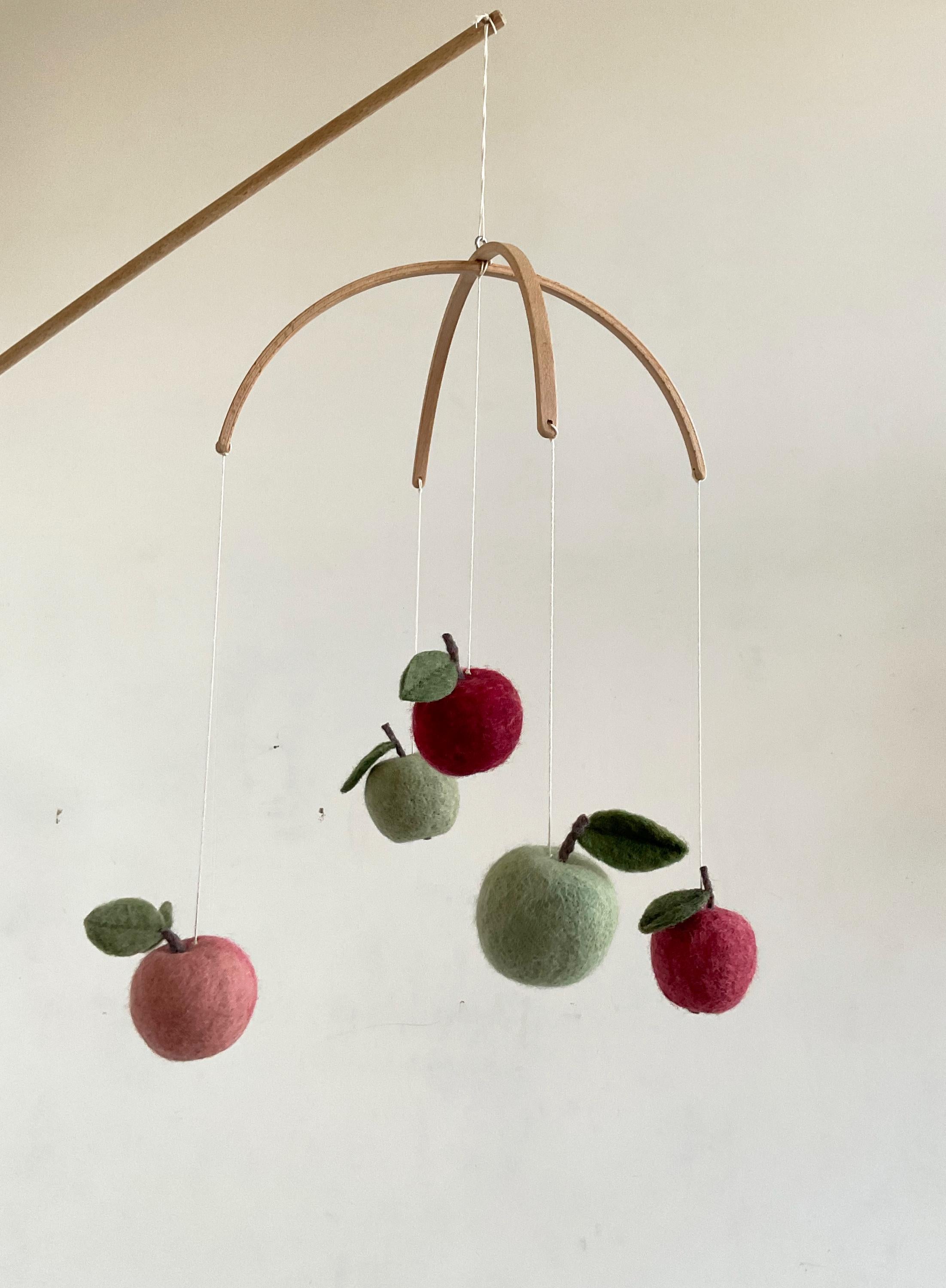 Felt Apple Baby Mobile – Handmade Nursery Mobile