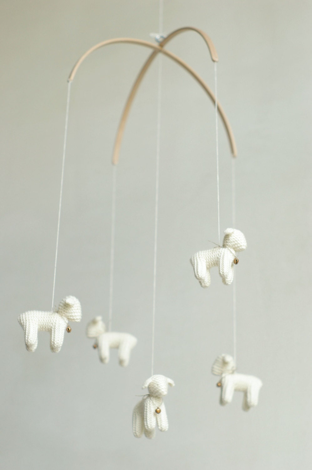 Baby Crib Mobile - Knitted Lambs