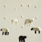 Felted Sheep Baby Mobile – Handcrafted Wool Nursery Mobile