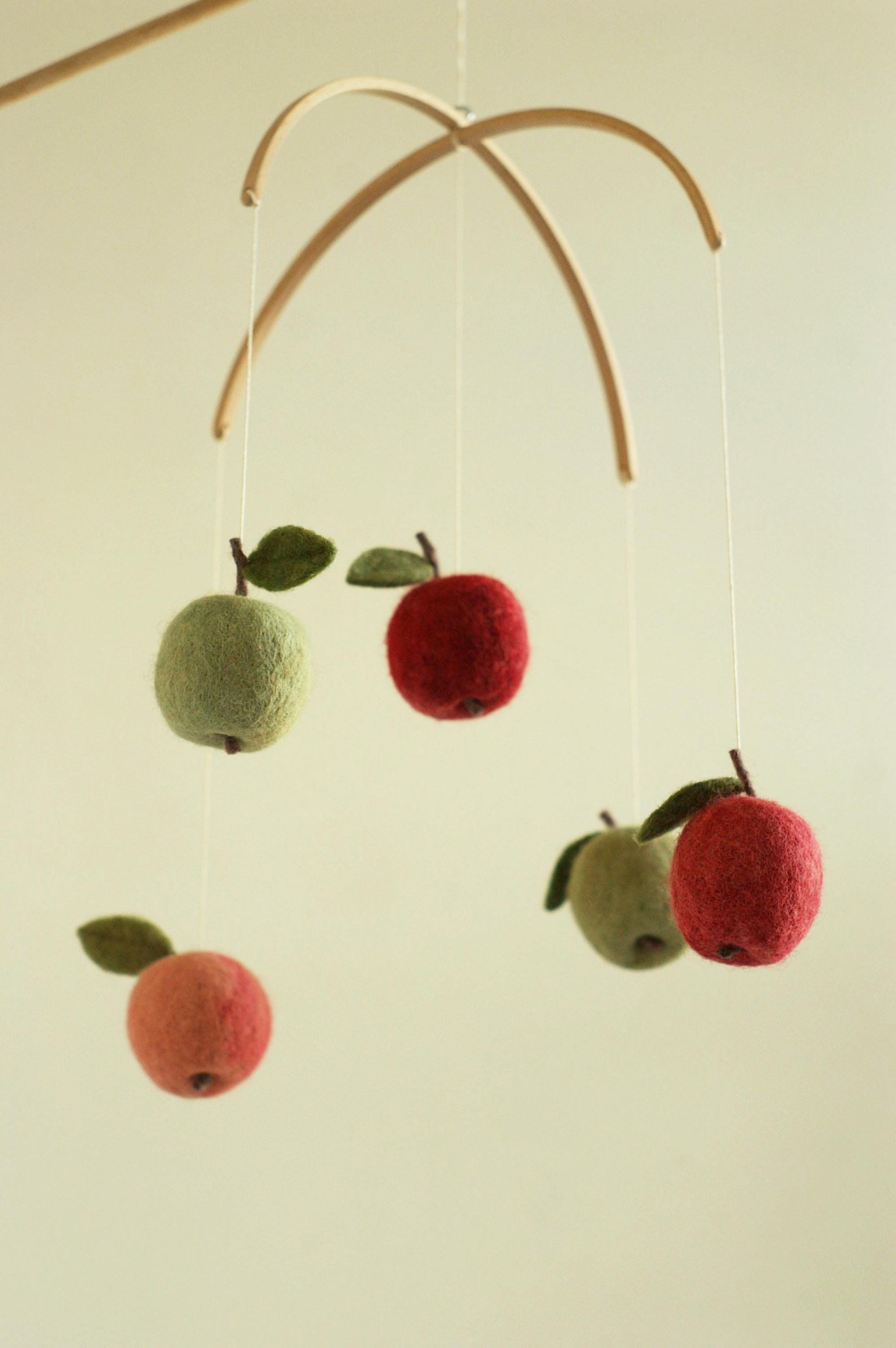 Felt Apple Baby Mobile – Handmade Nursery Mobile