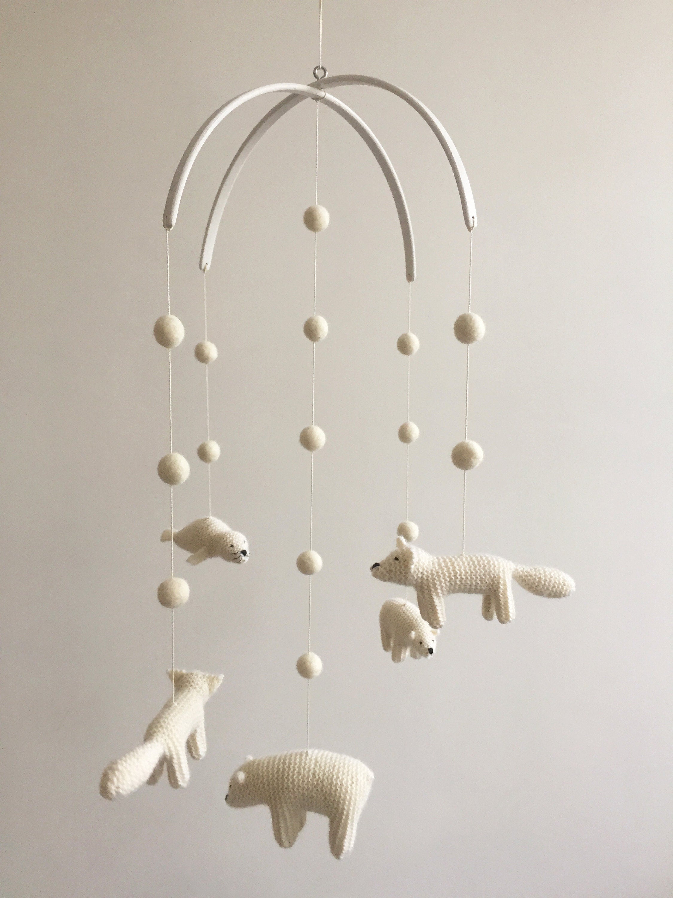 Hand-knitted Arctic Animals Baby Mobile