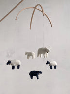 Felted Sheep Baby Mobile – Handcrafted Wool Nursery Mobile