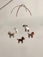 Baby Crib Mobile - Knitted Puppies