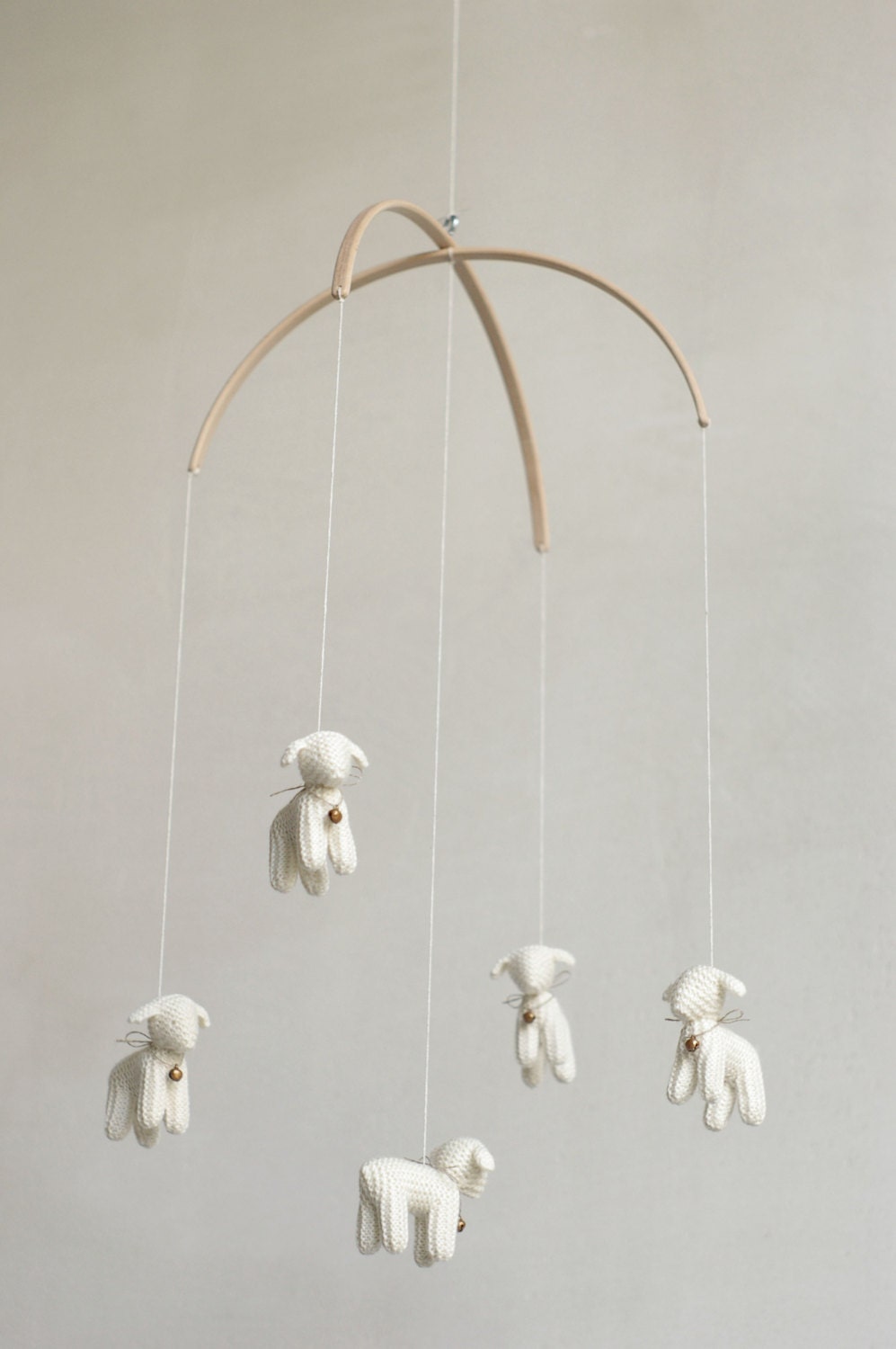 Baby Crib Mobile - Knitted Lambs