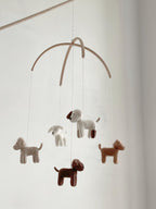 Baby Crib Mobile - Knitted Puppies