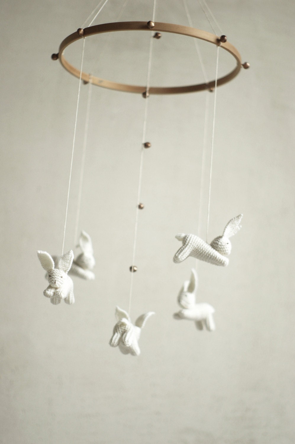 Baby Crib Mobile - Knitted Bunnies