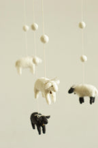Felted Sheep Baby Mobile – Handcrafted Wool Nursery Mobile