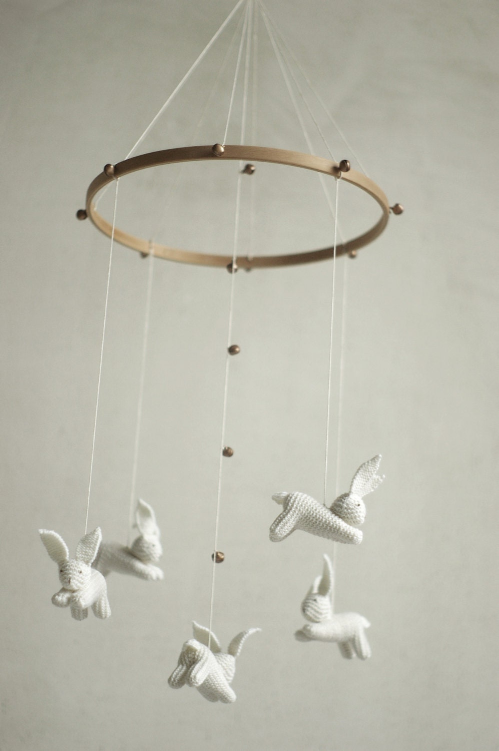Baby Crib Mobile - Knitted Bunnies